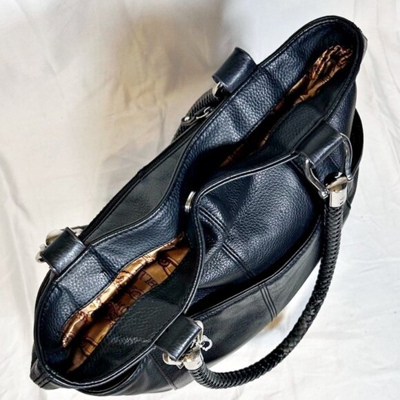 Tignanello Large Black Pebbled Leather Tote Shoulder Bag - Picture 5 of 8